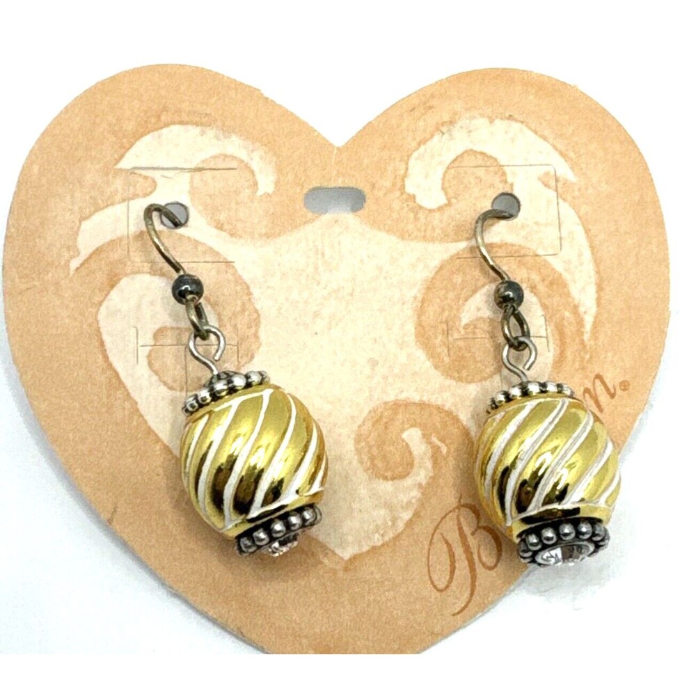 Brighton Glimmer Twist Twinkle + 2 Rope 'n Roll Gold Beads Silver Earrings NWT